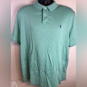 Polo Ralph Lauren Shirt Teal Blue Size XL Custom Slim Fit Short Sleeve Cotton
